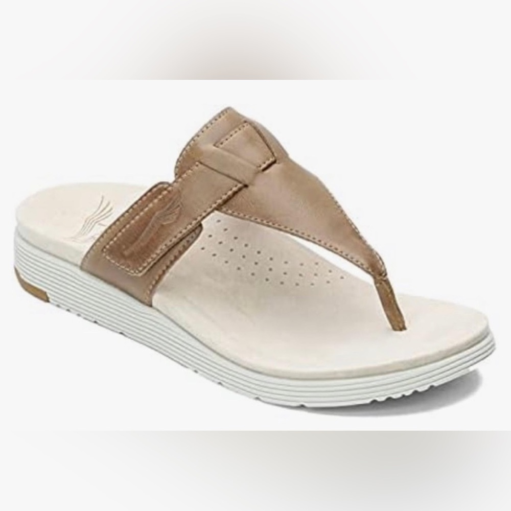 Dansko CeCe Brown Burnished Calf Leather T Strap Sandals Size 40 9.5-10 Open Toe